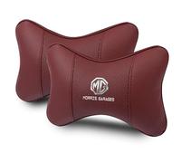 AYHYA 2 Pcs Car Neck Pillow for MG Marvel R 2021-2025, Soft Leather Headrest, Car Seat Head Cushion for Driver or Passenger, Head Rest Support, Accessories for Driving,Red