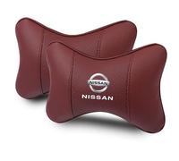 AYHYA 2 Pcs Car Neck Pillow for Nissan Z 2022-2025, Soft Leather Headrest, Car Seat Head Cushion for Driver or Passenger, Head Rest Support, Accessories for Driving,Red