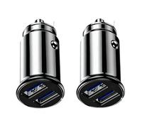 AYHYHLJZJ 2 Pcs Dual USB Car Charger, 15 W/3.1A Fast Car Charger Mini Cigarette USB Adapter Quick Charge for iPhone 17 Pro/16/15/14/13/12, Samsung Galaxy S25/S24/S23/S22/S21/A17/A16/A56/A55/A36