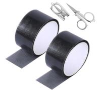 Ayicheyl Fly Screen Repair Set 2 Rolls, Insect Protection Window Tape 5 cm x 2 m with Folding Scissors, Fly Screen Patches, Self-Adhesive Window Doors, Balconies, Insect Net Patch (Black)