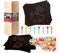 Ayidawedo Refill Dinosaur Template and 8 Color Peg Pack,Light Bright Pegs and Refill Sheets. Extras Accessories for Lite Brite Ultimate Classic (10 Sheets 8''x6.8'',320 Pegs)