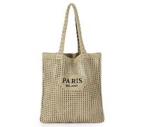 Ayieyill Crochet Tote Bag For Women, Crochet Mesh Beach Tote Bag Summer Vacation Aesthetic Boho Knit Bag for Women, G/Khaki, The size of the product is approximately 15.75 x 0.4 x 12 inches., Crochet