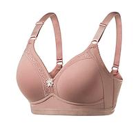 Ayigedu Bra for Womens Non-Wired Comfort Sexy Bra Padded Plunge Full Coverage Bra 44-A Brown