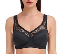 Ayigedu UK Plus Size Minimiser Bra Women Non-Wired No Padded Full Coverage Cup Bra 48-A Black