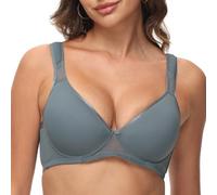 Ayigedu Women's Smooth Underwire Push-Up Seamless Lightly Padded T-Shirt Bra 38B Grey