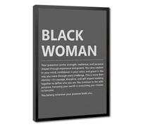 AYINUER Black Woman Strength Resilience Purpose Poster Canvas Poster | Black Frame, Multiple sizes, Multiple frame styles, Wall Art, Decor Picture, Home Decor