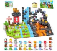 AYIQUTY Magnetic Building Blocks for Kids, 208PCS Magnetic Cube Set, 34 Elements Tiles Games, Educational Toy Gift for 3 4 5 6 7+ Year Olds Boys Girls