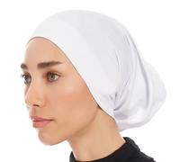 Ayisah Hijab Caps Undercap for Women - White Hijab Cap Underscarf Turban Dreadlocks Tube - Muslim Accessories Headscarf Wrap - Islamic Hajib Headwrap Tube Fashion Solid Color (White)