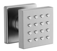 AYIVG Square Brushed Nickel 2 Inch Brass Shower Body Sprays Jet Adjustable Massage Spa Side Sprayer Massage Nozzle Wall Jets