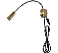 AYJIB LED Wall Reading Light, 3W Wall Mounted Antique Brass Reading Gooseneck Lamp Bedside for Bedroom Desk Stairs Study Room-Uk