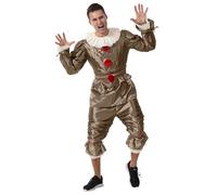 AYJK7 Scary Clown Halloween Costume for Adults Cosplay Party Outfit Full Set Adults Gold