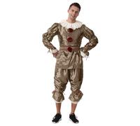 AYJK7 Scary Clown Halloween Costume for Adults Cosplay Party Outfit Full Set Adults Gold