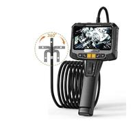 AYJYZHIAG 360° Steering Industrial Endoscope Camera 8mm 5" IPS Screen Single&Dual Lens Inspection Borescope 1080P For Car Engine Pip(2m,8.5mm single lens)