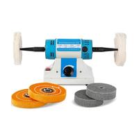 AYJYZHIAG Buffer Jewelry Polisher Polishing Machine with 3 Types Wheels Variable Speed Benchtop Operations Wood Metal Rust Removal Grinder