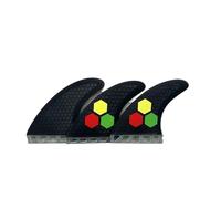 AYJYZHIAG Fiberglass MF Medium And Large Surfboard Fins Thruster Template Mick Fanning(Black Large)