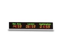 AYJYZHIAG Three Time Zone World Clock Hotel Digital LED Timer Wall Mounted Cities Name(HIT3-2.3R(SJZ))