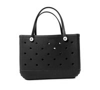 AYKANING Beach Bag,Mesh Beach Bag Beach Bag Waterproof Large Tote Shoulder Handbag Lady Large Capacity Storage Handbag Fashion Women Beach Tote Bogg Bag(Black-27x11x21cm)