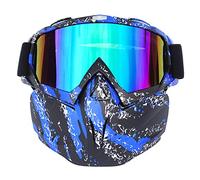 AYKANING Motorcycle Goggles,Motorbike Goggles Vintage Motorcycle Shark Helmet Goggles Motocross Helmet Glasses Retro Windproof Open Face Helmets Goggles Mask(Color:A2)