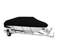 AYKNINGD Boat Cover, Inflatable Boat Cover 14-16FT Boat Cover 210D Oxford Cloth Universal Boat Cover Waterproof V-Shaped Hull Protector For Yachts Motors Rowing Boats