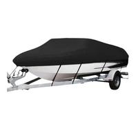 AYKNINGD Boat Cover, Inflatable Boat Cover 210D Oxford Fabric 11-22FT Trailerable Yacht Barco Boat Cover Waterproof Anti-UV Marine Trailerable V-shape Canvas Boat Cover(A 14-16Ft 530X290cm)