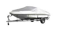 AYKNINGD Boat Cover, Inflatable Boat Cover Boat Cover Outdoor Protection Waterproof Reflective Oxford Fabric 11-13Ft For V-HULL Runabouts And Boats