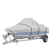 AYKNINGD Boat Cover, Inflatable Boat Cover Boat Cover Outdoor Protection Waterproof Reflective Oxford Fabric 11-13Ft For V-HULL Runabouts And Boats