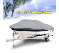 AYKNINGD Boat Cover, Inflatable Boat Cover Boat Cover Yacht Outdoor Protection Waterproof Boat Cover Oxford Fabric Anti-smashing Tear Proof Silver Reflective 300D 11-22FT(17-19FT)