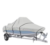 AYKNINGD Boat Cover, Inflatable Boat Cover Boat Cover Yacht Outdoor Protection Waterproof Heavy Duty Silver Reflective 300D Oxford Fabric Anti-smashing Durable Tear Proof(11-13FT Cover)