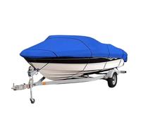AYKNINGD Boat Cover, Inflatable Boat Cover Heavy Duty Fishing Ski Boat Cover For 11-13' 14-16' 17-19' 20-22' V-Hull Waterproof Sunproof UV Protector Boat Mooring Cover(14-16Ft)