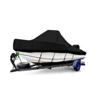 AYKNINGD Boat Cover, Inflatable Boat Cover Oxford Cloth Pointed Boat Cover Heavy-Duty Marine-Grade Boat Cover For Center Console Boats, Trailerable Uv-Resistant Oxford(16-18.5FT)