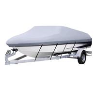 AYKNINGD Boat Cover, Inflatable Boat Cover Waterproof Boat Cover 17'-19' Trailerable Beam Width Up To 90" v 210D Marine Grade Polyester Mooring Cover For V-Hull Boat