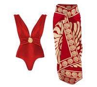 AYKNINGD Tummy Control Bikini, Womens Bikini 2Pcs Deep V One Piece Swimsuit Sexy Women Swimwear Shiny Star Bikini High Waist Biquini Female Swim Suit Bodysuit Beachwear(Set5,S)