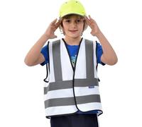 AYKRM 2-5Y White Child's High Vis Vest - Kids 2-5y Reflective Safety Vest