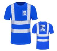 AYKRM 3XL 4XL Blue Custom High Vis t Shirt for Men Women