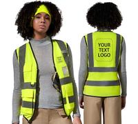AYKRM 4xl personalised women puls size hi vis vest with pocket zipper