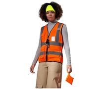 AYKRM Big and Tall Orange Women Hi Vis Vests 4xl Orange High Visibility Reflective Safety Security Vest with Pockets zipper