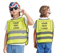 AYKRM Customized Printed High Vis Yellow Vest for Kids 2-5Y - Personalize Your Child's Safety, Reflective Hi Viz Waistcoat for High Visibility