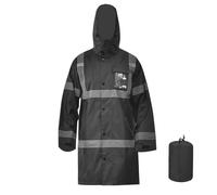 AYKRM Hi-Vis Rain Jacket Waterproof, Lightweight, Black - Keep Warm and Dry in Heavy Rain with this Raincoat for Men 5XL