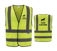 AYKRM Hi-Vis Security Vest - Yellow Horse Pattern for Maximum Visibility - Available in Small Size
