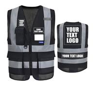 AYKRM High Visibility Zipper Front Vest, Personalised Printed Logo Class 2 Hi Vis Executive Waistcoat with Phone & ID Pockets, Unisex, High Visibility Yellow, Medium, Large, X-Large