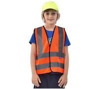 AYKRM Orange Child's High Vis Reflective Safety Vest - 6-9Y Kids High Visibility Waistcoat