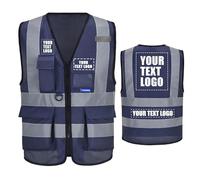 AYKRM Personalised Printed Logo high viz Class 2 hi vis Zipper Front High Visibility vest Hi Vis Executive Vest Waistcoat with Phone & ID Pockets