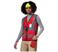 AYKRM Red Women Hi Vis Vests Red High Visibility Reflective Safety Security Vest with Pockets zipper
