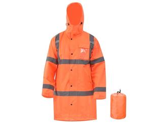 AYKRM Waterproof High-Vis Rain Jacket for Men - Stay Dry and Visible in the Rain with this Lightweight Raincoat - Perfect for Cold and Wet Weather! Available in Yellow, Size Large