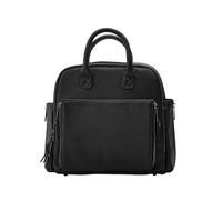 Ayla & Co Mini Bag, Transitional Minimal Diaper Bag, Vegan Leather, with Expandable Pockets, Built-In Wallet, Organizer, Magnetic Front Pocket, Adjustable Straps, Black