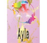 Ayla: Personalized Name Sketchbook.Monogram Initial Letter A Journal. Ayla Cute Sketchbook on Pink Marble Cover , Blank Paper 8.5 x 11 ,Great For Drawing, Sketching, Crayon Coloring and colored pencil