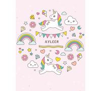 Ayleen: Unicorn Notebook Personal Name Wide Lined Rule Paper | Notebook The Notebook For Writing Journal or Diary Women & Girls Gift for Birthday, For Student | 162 Pages Size 8.5x11inch