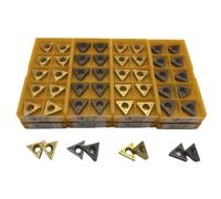 AYLFGSMG TCMT16T304 TCMT16T308 Carbide Insert External Turning Tool CNC Cutting Lathe Turning Insert Steel Processing 10pcs(TCMT16T304 VP15TF)