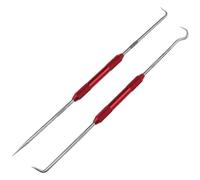 AYLIFU Double Pointed Scraper Metal Hook and Pick Set 45 degrees 90 degrees Pointed Mark Tool For Carpenter Mechanic, 8.3 inch (red)