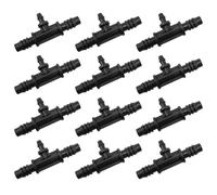 AYLIFU Garden hose three-way drip irrigation system parts drip irrigation connectors black 3/8 inch to 1/4 inch drip irrigation accessories for 4mm drip irrigation hoses 12 pcs